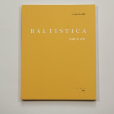 Baltistica XLIII (2) 2008