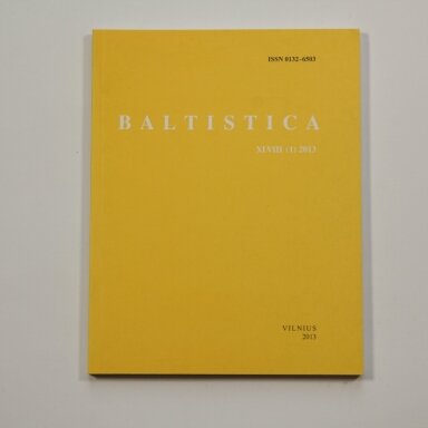Baltistica XLVIII (1) 2013