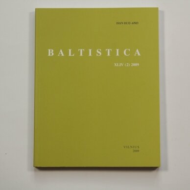 Baltistica XLIV (2) 2009