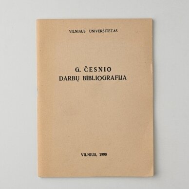 G. Česnio darbų bibliografija G. Česnio darbų bibliografija