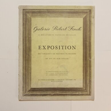 Galerie Robert Finck : exposition de tableaux de maitres du XVe au XIXe siècle Galerie Robert Finck : exposition de tableaux de maitres du XVe au XIXe siècle