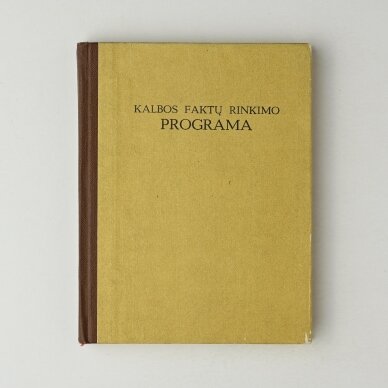 Kalbos faktų rinkimo programa Kalbos faktų rinkimo programa