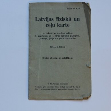 Latvijas fiziska un celu karte