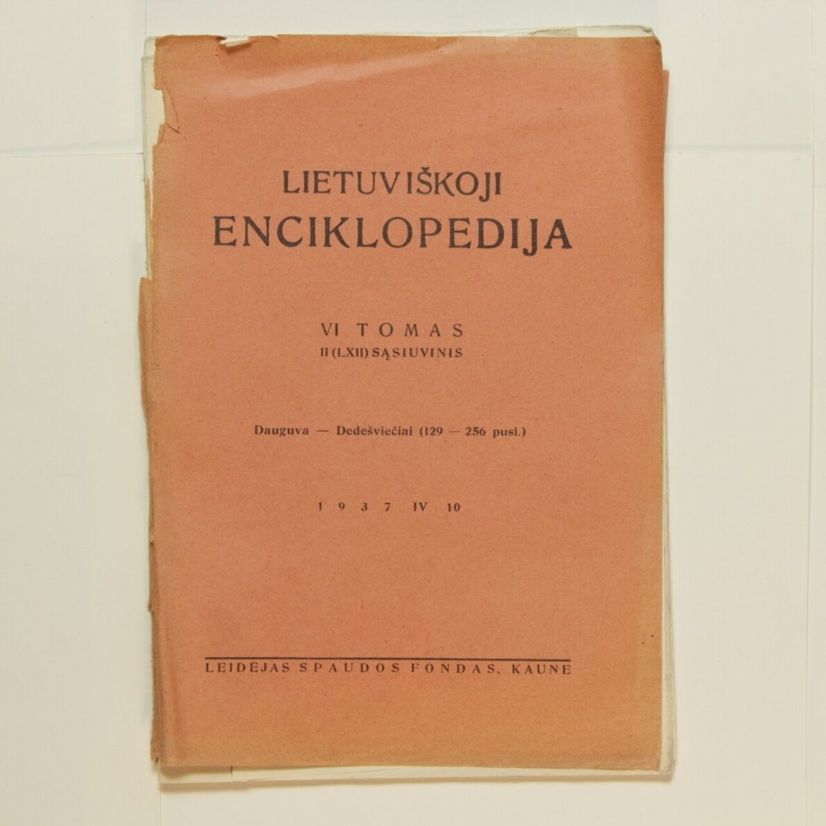 Lietuviškoji enciklopedija VI Tomas II sąsiuvinis