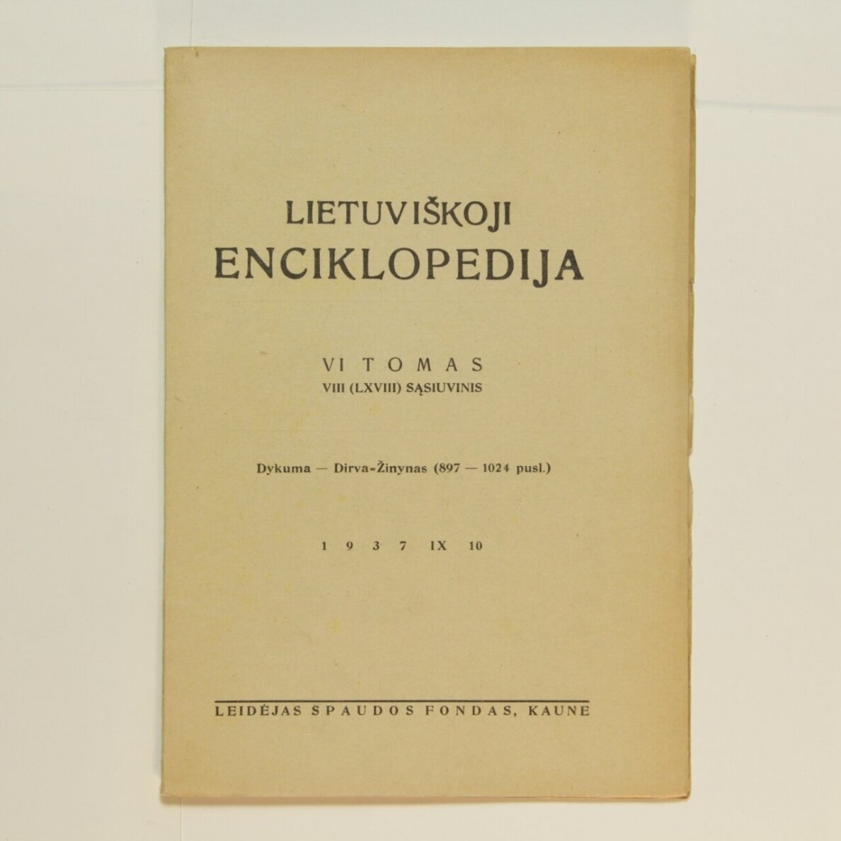 Lietuviškoji enciklopedija VI Tomas VIII sąsiuvinis Lietuviškoji enciklopedija VI Tomas VIII sąsiuvinis