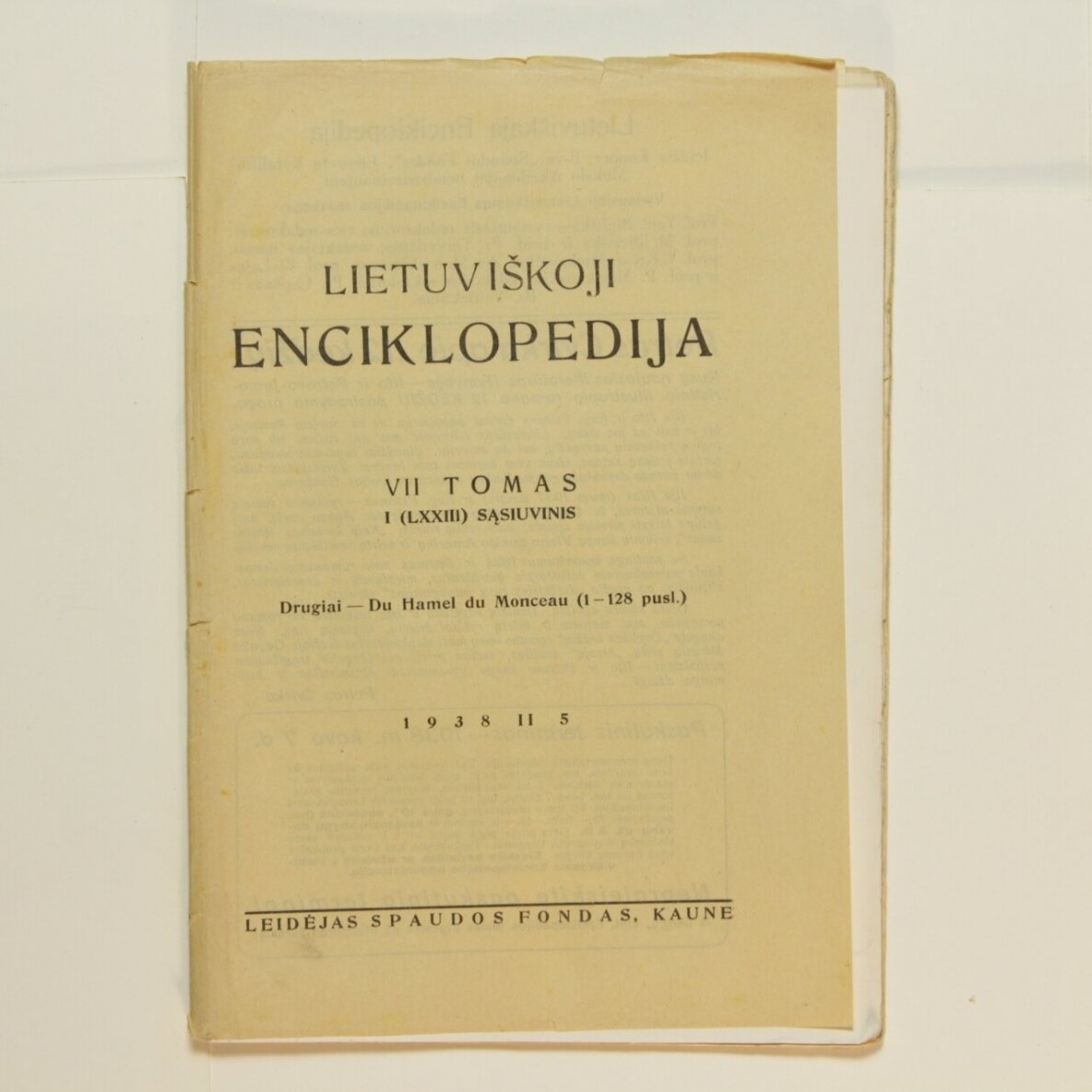 Lietuviškoji enciklopedija VII Tomas I sąsiuvinis Lietuviškoji enciklopedija VII Tomas I sąsiuvinis