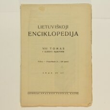 Lietuviškoji enciklopedija VIII Tomas I sąsiuvinis