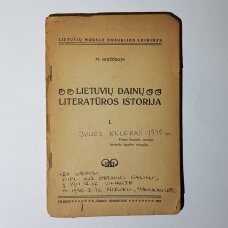 Lietuvių dainų literatūros istorija I d.