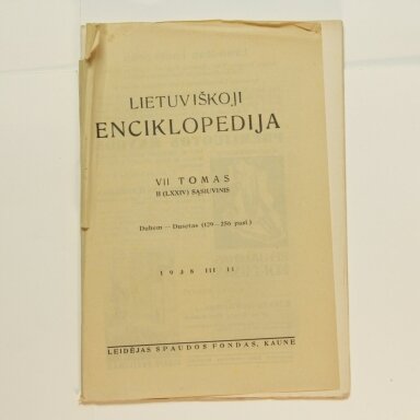 Lietuviškoji enciklopedija VII Tomas II sąsiuvinis