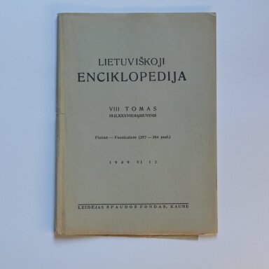 Lietuviškoji enciklopedija VIII Tomas III sąsiuvinis