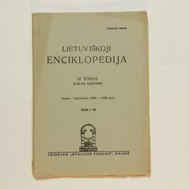 Lietuviškoji enciklopedija IV Tomas XI sąsiuvinis