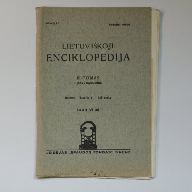Lietuviškoji enciklopedija  T. I-IX sąsiuviniais 6