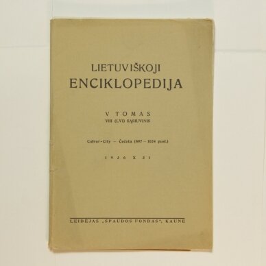 Lietuviškoji enciklopedija V Tomas VIII sąsiuvinis Lietuviškoji enciklopedija V Tomas VIII sąsiuvinis