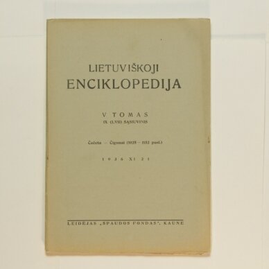 Lietuviškoji enciklopedija V Tomas XI sąsiuvinis Lietuviškoji enciklopedija V Tomas XI sąsiuvinis