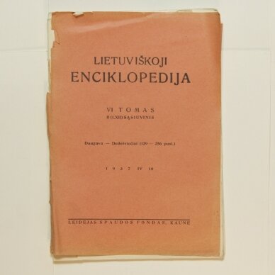 Lietuviškoji enciklopedija VI Tomas II sąsiuvinis Lietuviškoji enciklopedija VI Tomas II sąsiuvinis