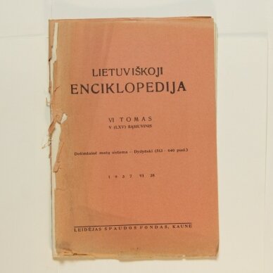 Lietuviškoji enciklopedija VI Tomas V sąsiuvinis Lietuviškoji enciklopedija VI Tomas V sąsiuvinis