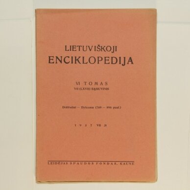 Lietuviškoji enciklopedija VI Tomas VII sąsiuvinis Lietuviškoji enciklopedija VI Tomas VII sąsiuvinis