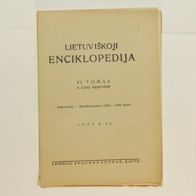 Lietuviškoji enciklopedija VI Tomas X sąsiuvinis Lietuviškoji enciklopedija VI Tomas X sąsiuvinis