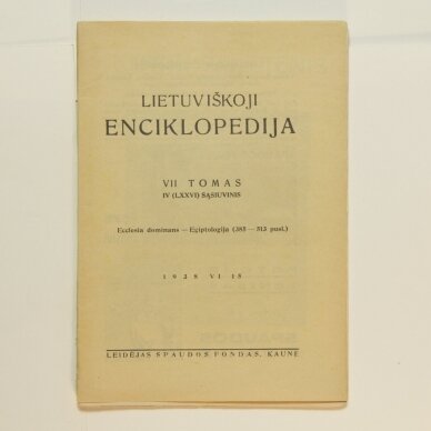 Lietuviškoji enciklopedija VII Tomas IV sąsiuvinis Lietuviškoji enciklopedija VII Tomas IV sąsiuvinis