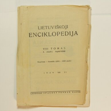 Lietuviškoji enciklopedija VIII Tomas X sąsiuvinis Lietuviškoji enciklopedija VIII Tomas X sąsiuvinis