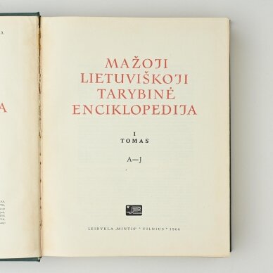 Mažoji lietuviškoji tarybinė enciklopedija T. 1-3 1 Mažoji lietuviškoji tarybinė enciklopedija T. 1-3 1