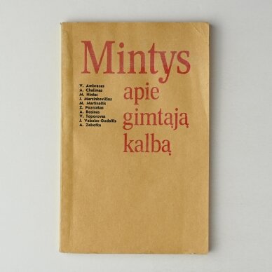 Mintys apie gimtąją kalbą : straipsnių rinkinys Mintys apie gimtąją kalbą : straipsnių rinkinys