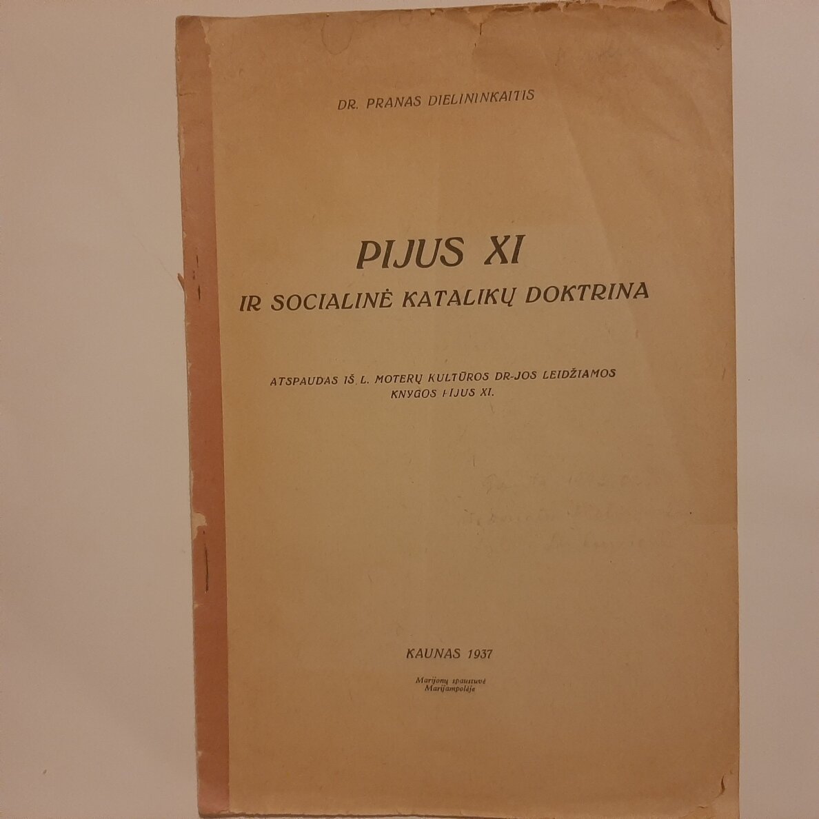 Pijus XI ir socialinė katalikų doktrina Pijus XI ir socialinė katalikų doktrina