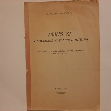 Pijus XI ir socialinė katalikų doktrina Pijus XI ir socialinė katalikų doktrina