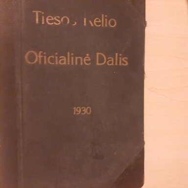 Tiesos kelias, 1930, Nr. 1-12. Oficialinė dalis