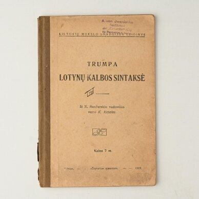 Trumpa lotynų kalbos sintaksė / iš N. Sančurskio vadovėlio vertė K. Kepalas Trumpa lotynų kalbos sintaksė / iš N. Sančurskio vadovėlio vertė K. Kepalas