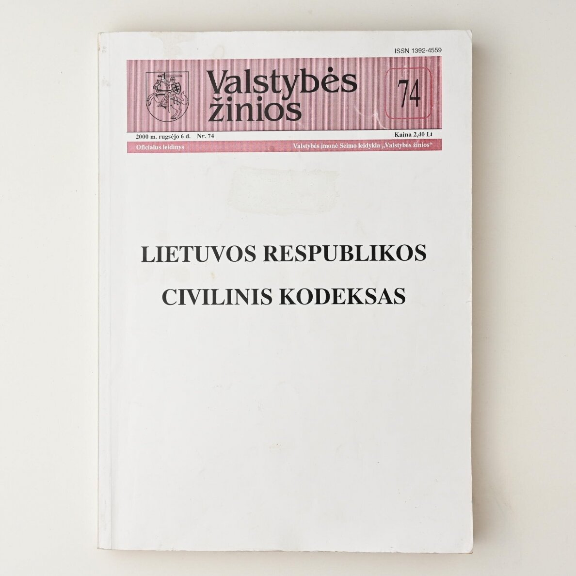 Valstybės žinios 2000, Nr. 74 Valstybės žinios 2000, Nr. 74