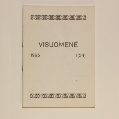 Visuomenė 1995, Nr. 1(24) Visuomenė 1995, Nr. 1(24)